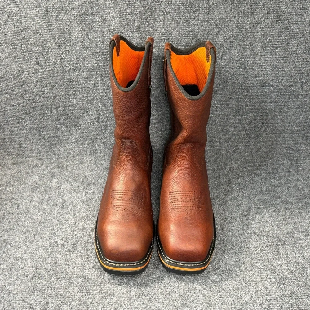 Timberland Pro True Grit Wellington Boots Men's‎ 9 Brown Leather Composite Toe